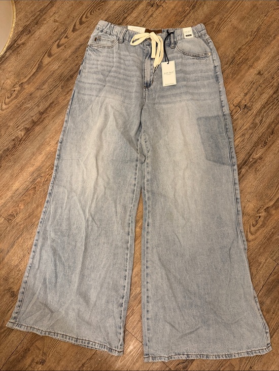 Judy Blue Denim - Judy Blue Pale Blue Wide-Leg Drawstring Jeans